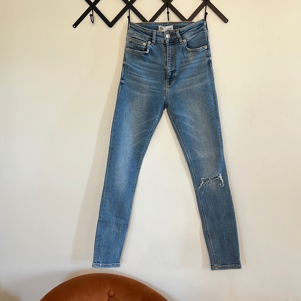 Zara 80’s Denim High Waist Skinny Jeans